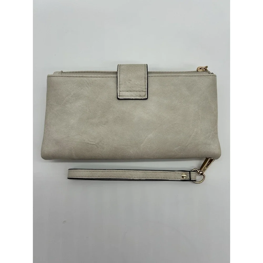 Jen & Co Vegan‎ Leather Buckle Wallet/Clutch w/Zip